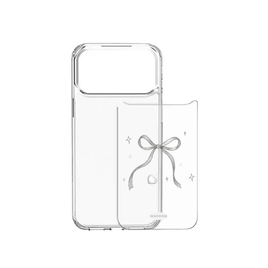 Sketch Ribbon Bow|可拆卸背板透明手機保護殼