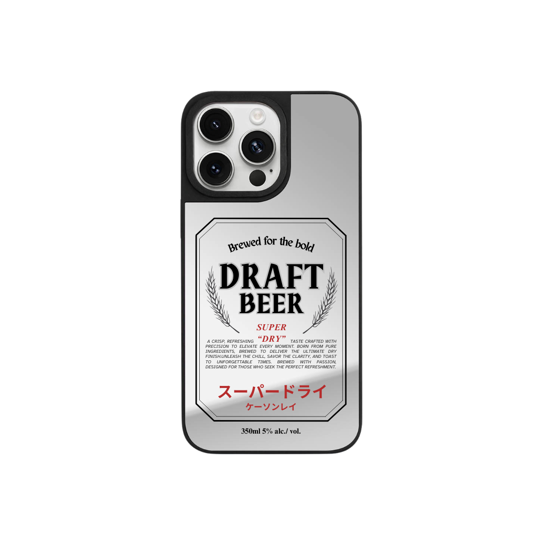 Draft Beer|升級防撞黑框鏡面手機保護殼
