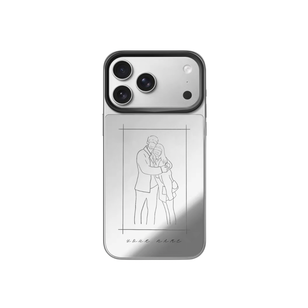 手繪人像線條手機保護殼