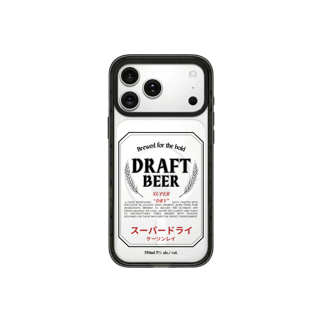 Draft Beer|黑色防撞框不發黃背板手機保護殼