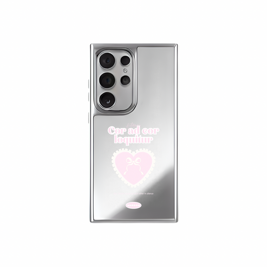 Cor ad cor loquitur|升級防撞銀框鏡面手機保護殼