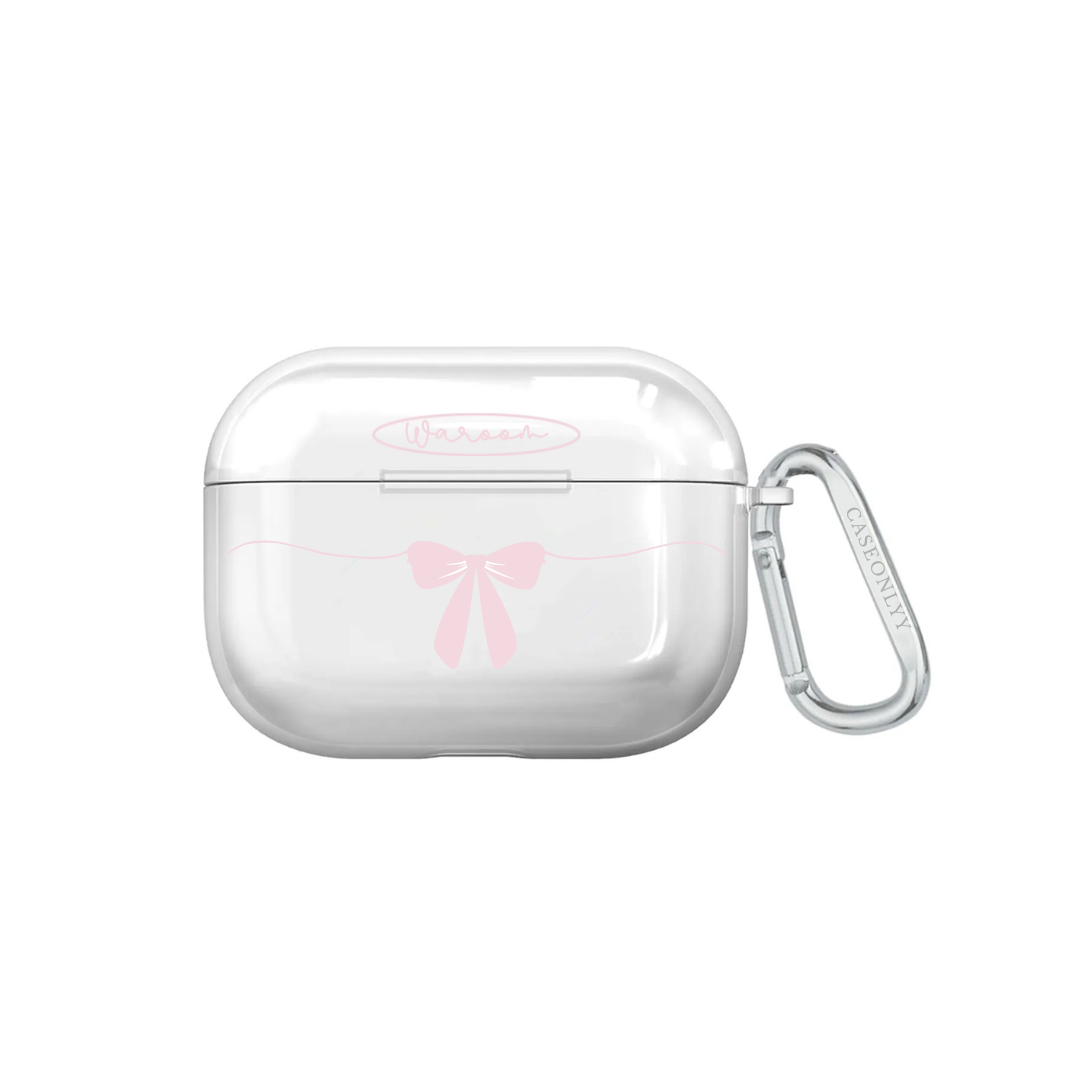 波浪蝴蝶結|超輕透水晶不發黃AirPods 硬殼
