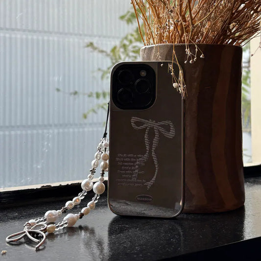 Tie it with a vibe|升級防撞銀框鏡面手機保護殼