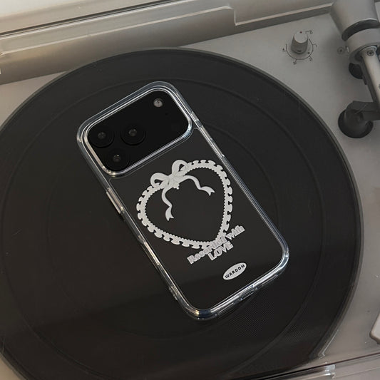 Recorded with LOVE|全透明不發黃背板防摔手機保護殼