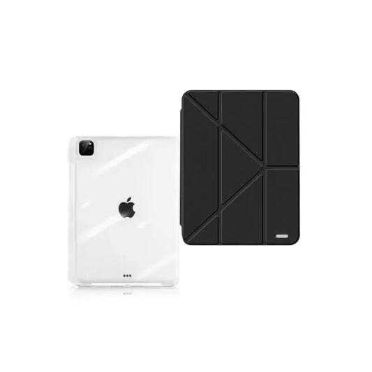 【導軌式可拆蓋】多摺式不發黃背板iPad 保護套