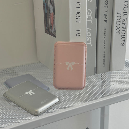 波浪蝴蝶結|MagSafe 超強磁吸皮革卡套