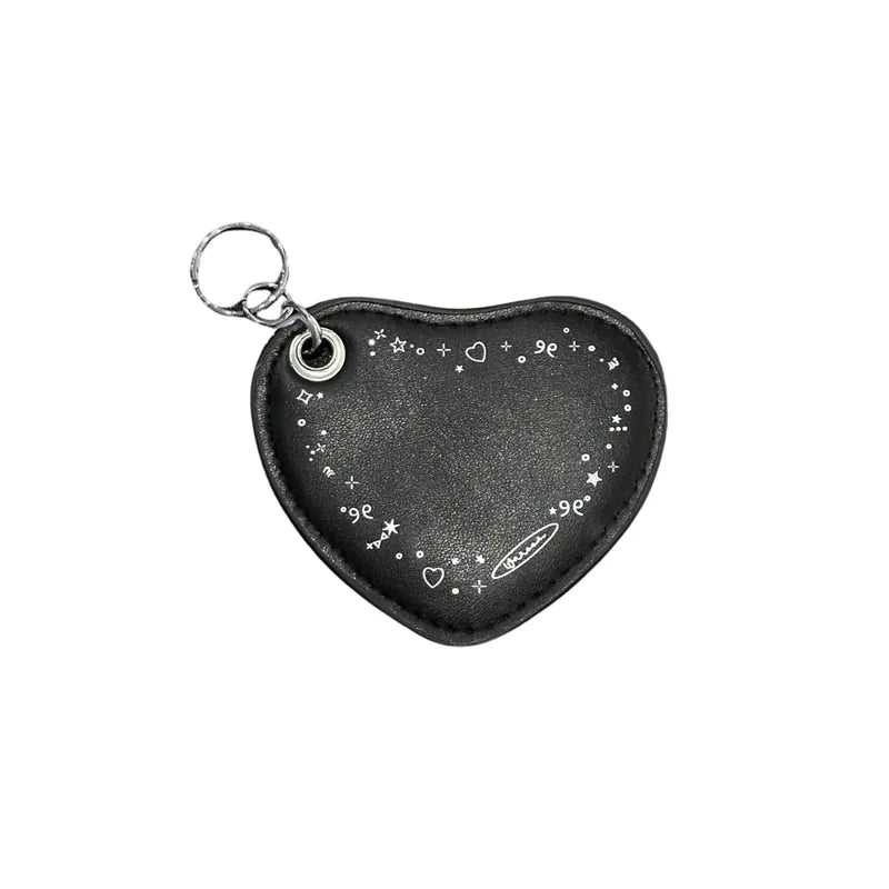 Cute Symbol|皮革愛心鏡子掛飾 (附送透明手機夾片)