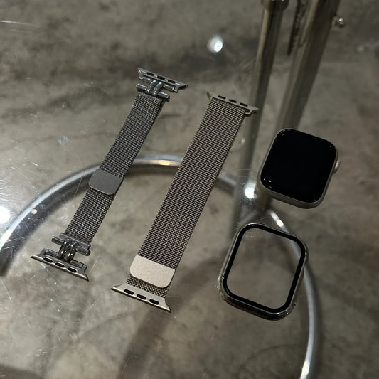 【可隨意調節長度】凱旋門扣磁吸金屬Apple Watch 錶帶