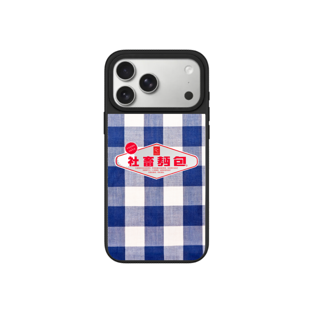 社畜麵包|升級防撞黑框鏡面手機保護殼