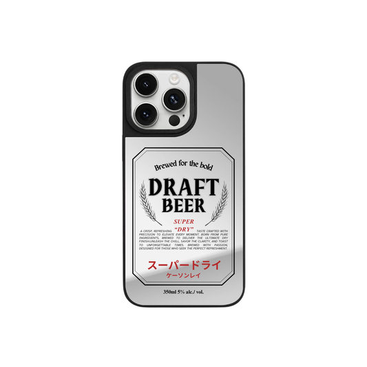 Draft Beer｜升級防撞黑框鏡面手機保護殼