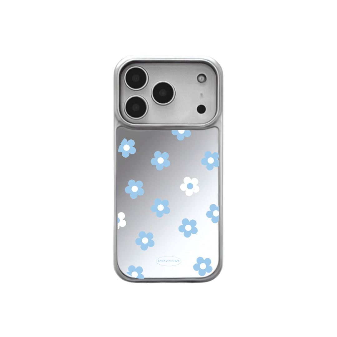 Simple Daisy｜銀色電鍍框鏡面手機保護殼