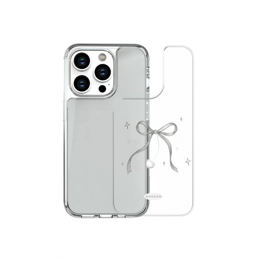 Sketch Ribbon Bow｜可拆卸背板透明手機保護殼
