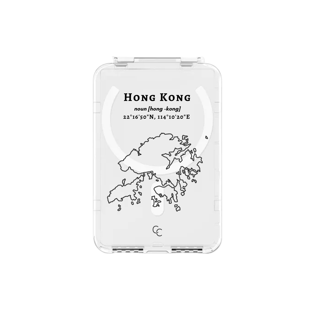 【Hong Kong 手繪地圖系列】超輕透不發黃MagSafe 卡夾支架二合一