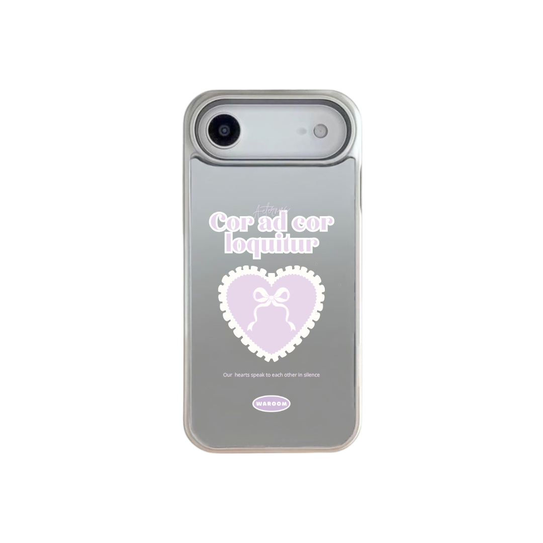 Cor ad cor loquitur｜銀色電鍍框鏡面手機保護殼