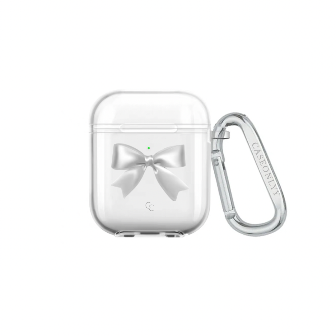 Silver Bow｜超輕透水晶不發黃AirPods 硬殼