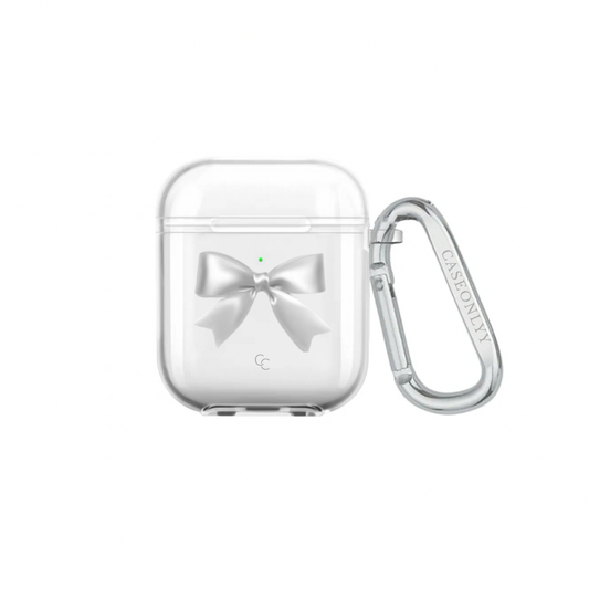 Silver Bow｜超輕透水晶不發黃AirPods 硬殼