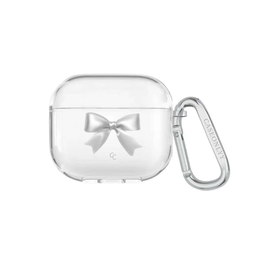 Silver Bow｜超輕透水晶不發黃AirPods 硬殼