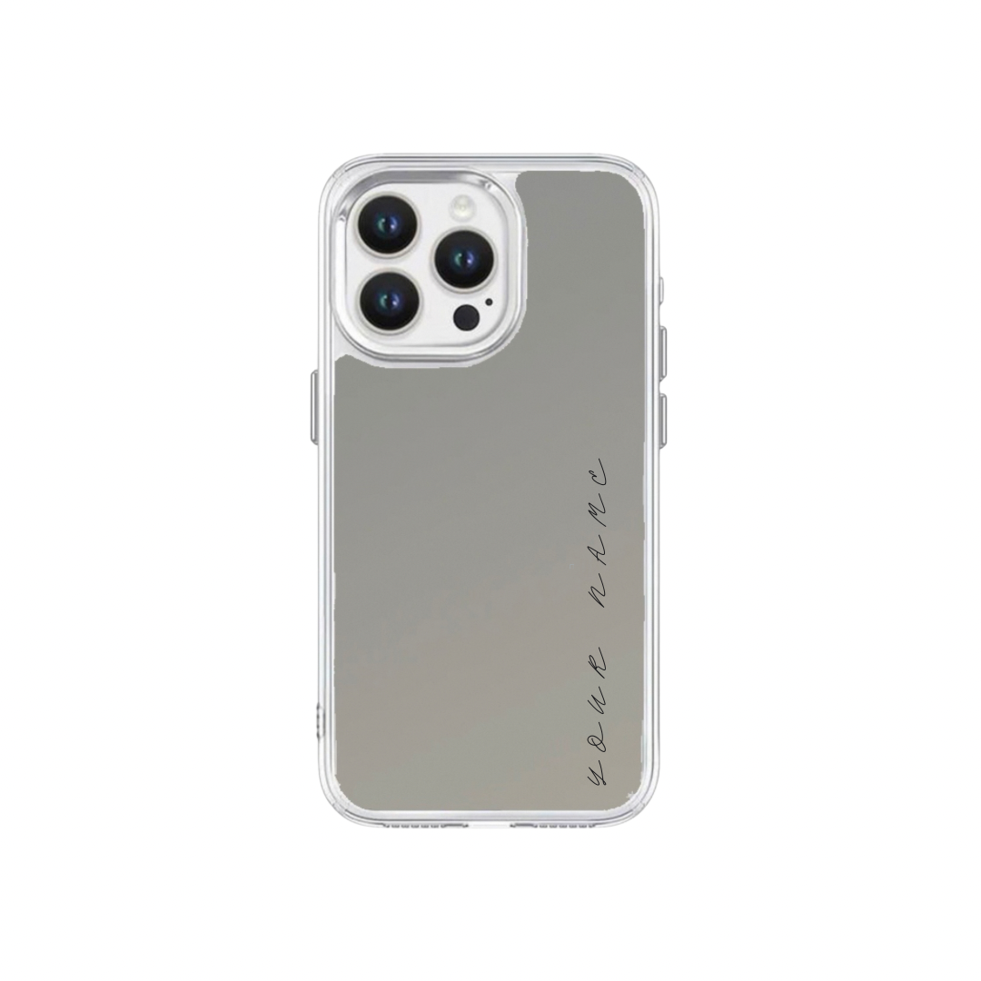 【自選訂製】加厚防摔金屬按鈕透明框鏡面手機保護殼