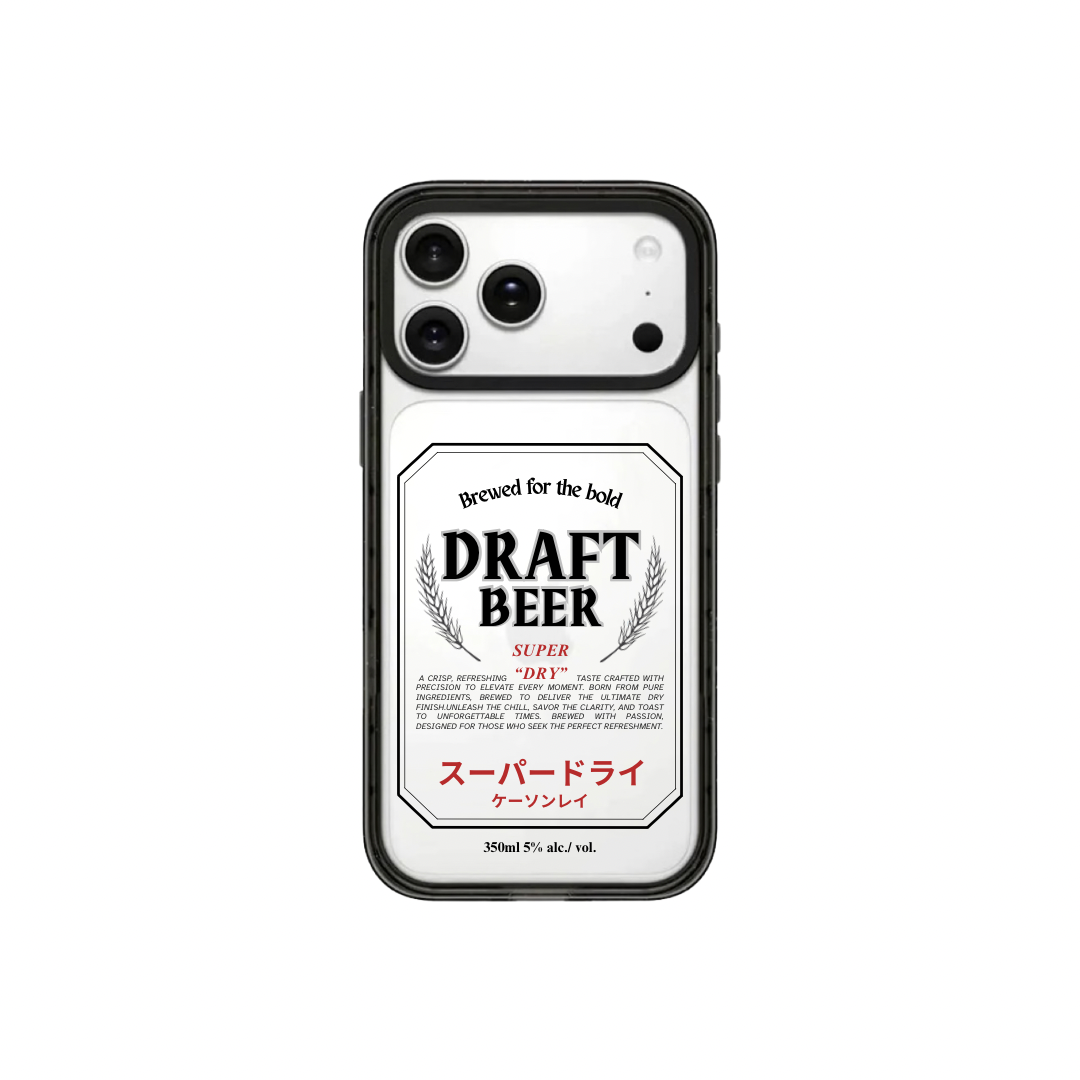 Draft Beer｜黑色防撞框不發黃背板手機保護殼