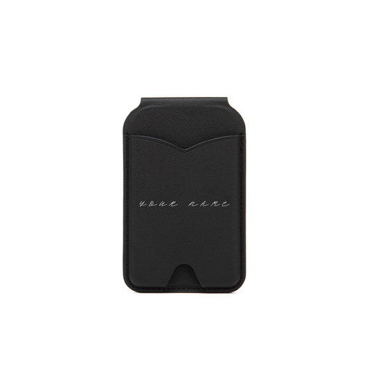 【自選訂製】 MagSafe 純色轉軸鏡子支架皮革卡套三合一