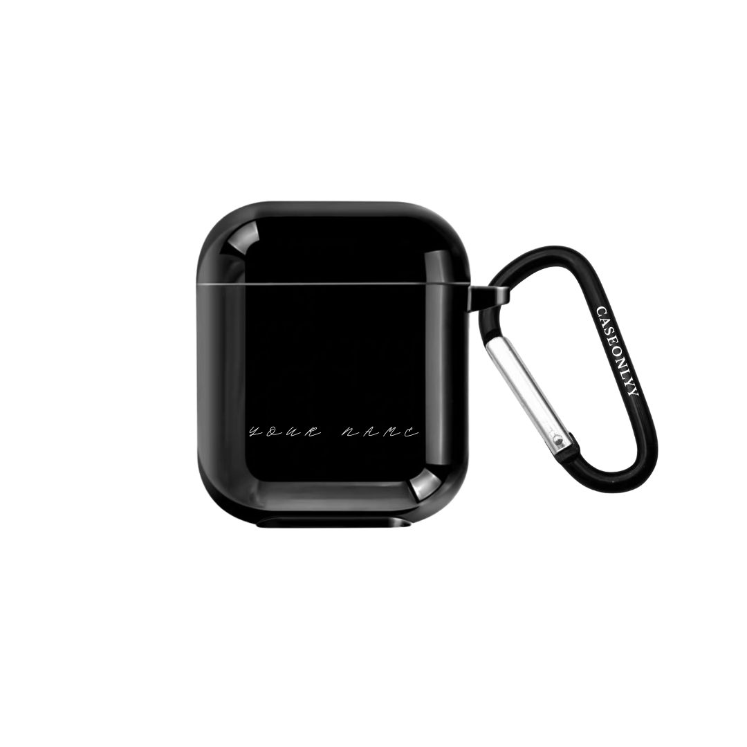 【自選訂製】分體式黑色光面AirPods 保護硬殼