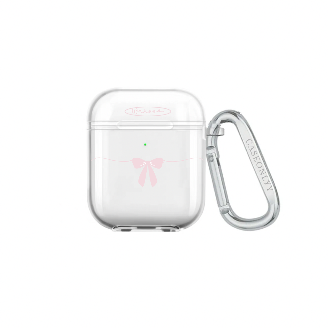 波浪蝴蝶結｜超輕透水晶不發黃AirPods 硬殼