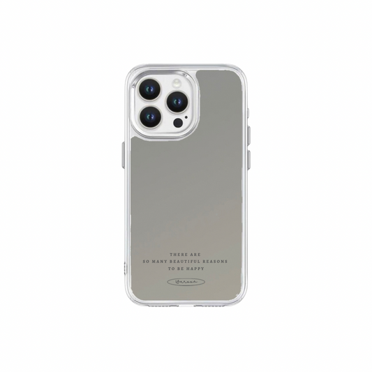 Beautiful Reasons｜加厚防摔金屬按鈕透明框鏡面手機保護殼