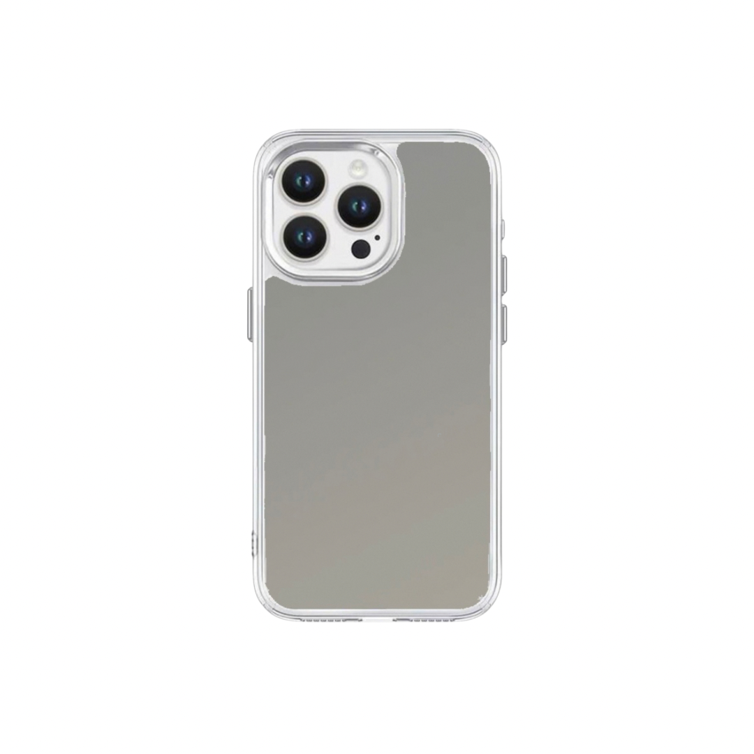 【自選訂製】加厚防摔金屬按鈕透明框鏡面手機保護殼