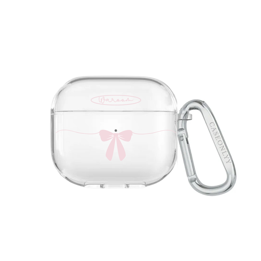 波浪蝴蝶結｜超輕透水晶不發黃AirPods 硬殼