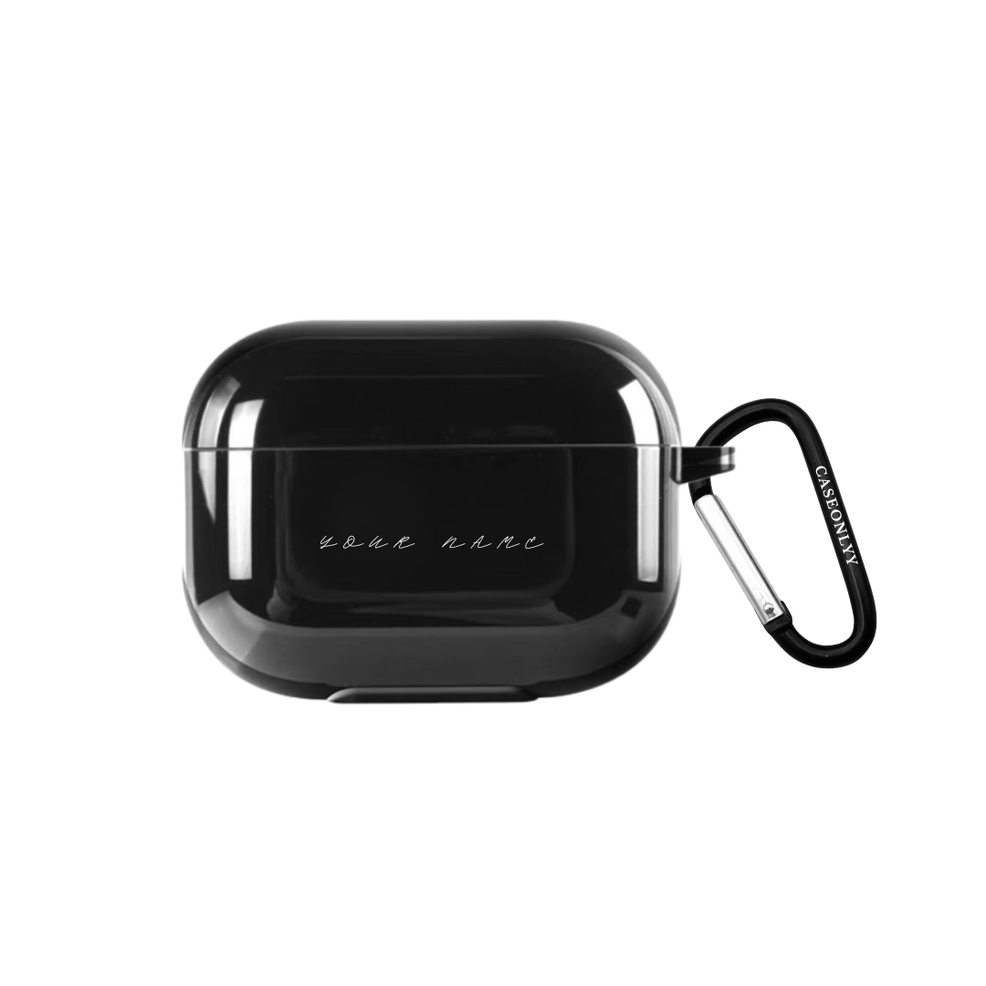 【自選訂製】分體式黑色光面AirPods 保護硬殼