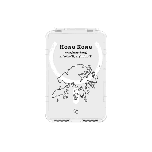 【Hong Kong 手繪地圖系列】超輕透不發黃MagSafe 卡夾支架二合一