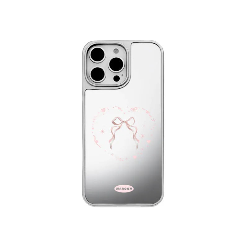 Heart Symbol｜銀色電鍍框鏡面手機保護殼