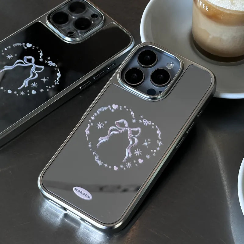 Heart Symbol｜銀色電鍍框鏡面手機保護殼