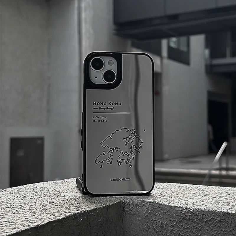 【Hong Kong 手繪地圖系列】升級防撞鏡面手機保護殼