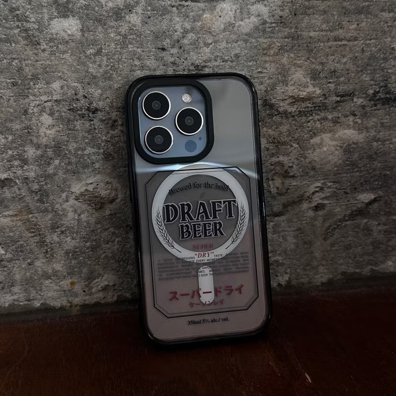 Draft Beer｜黑色防撞框不發黃背板手機保護殼