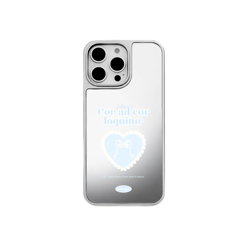 Cor ad cor loquitur｜銀色電鍍框鏡面手機保護殼