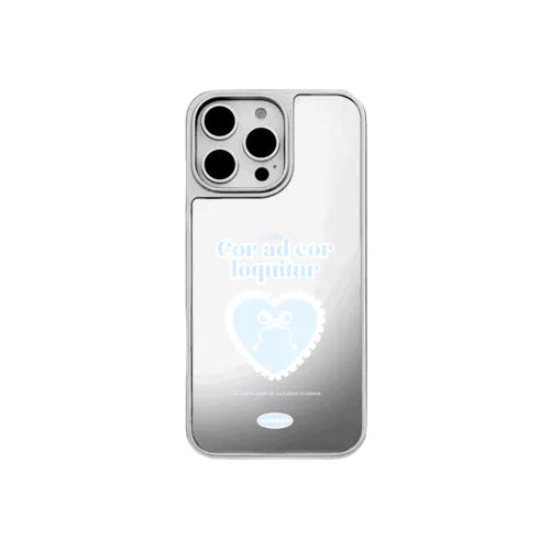 Cor ad cor loquitur｜銀色電鍍框鏡面手機保護殼