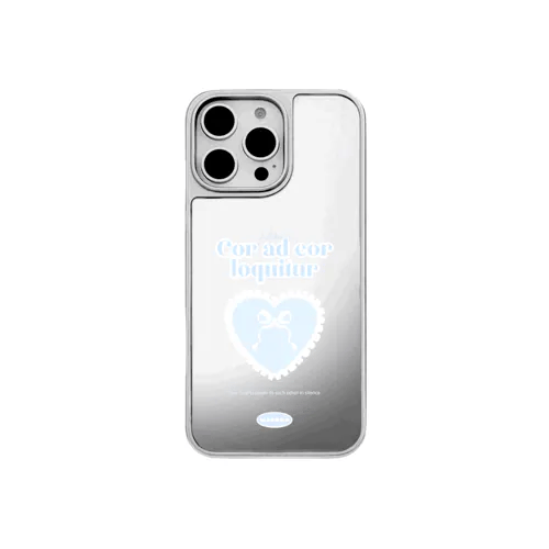 Cor ad cor loquitur｜銀色電鍍框鏡面手機保護殼