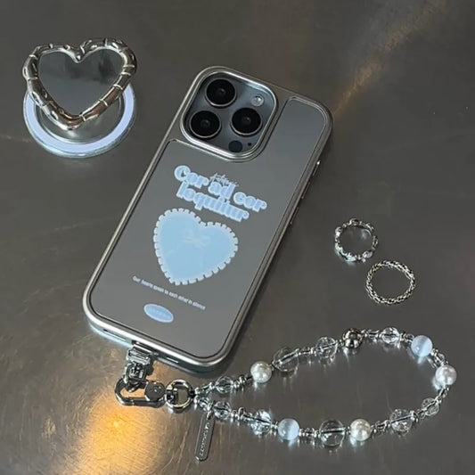 Cor ad cor loquitur｜銀色電鍍框鏡面手機保護殼