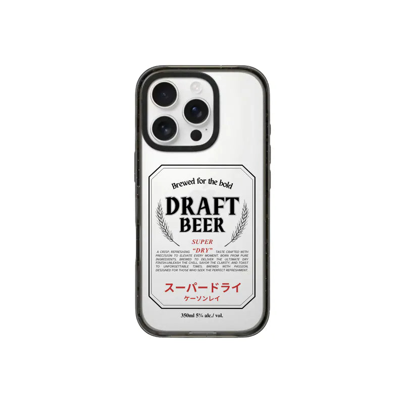 Draft Beer｜黑色防撞框不發黃背板手機保護殼
