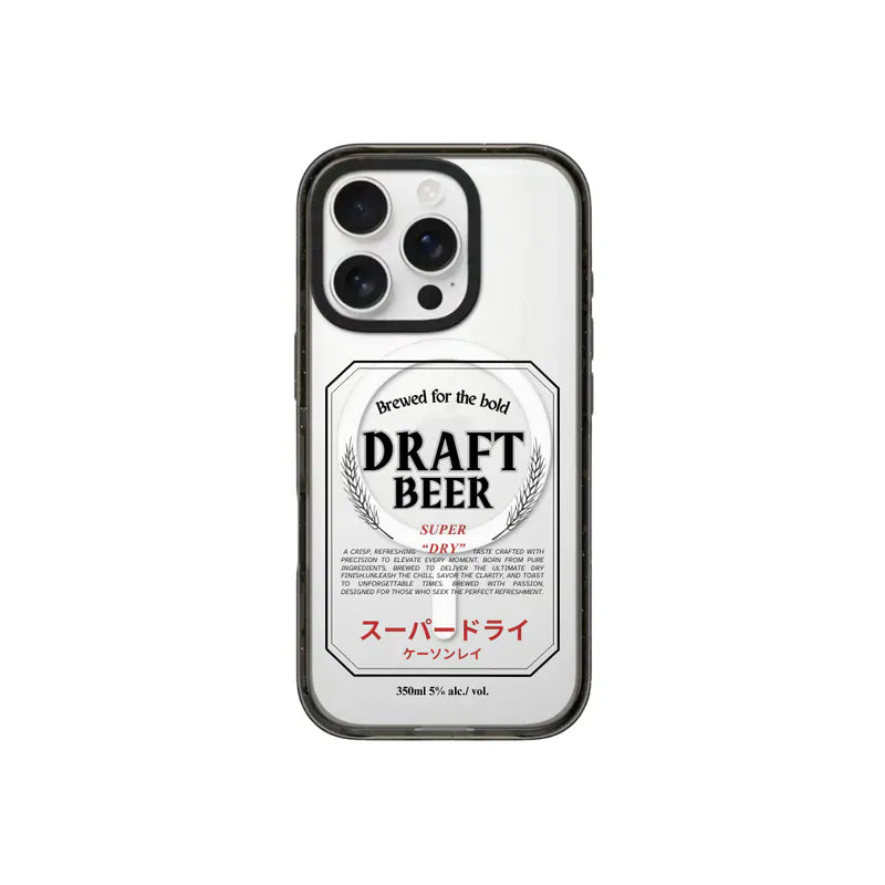 Draft Beer｜黑色防撞框不發黃背板手機保護殼