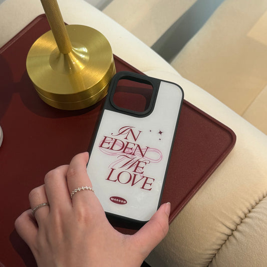 In Eden We Love｜黑色防撞邊框光面手機保護殼