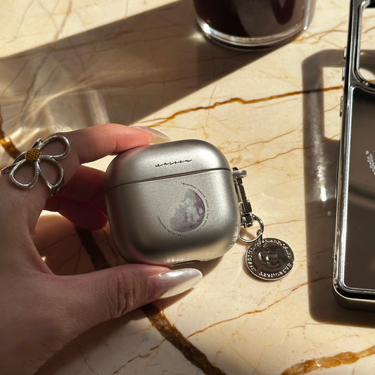 Full Moon｜銀色電鍍霧面AirPods 保護殼