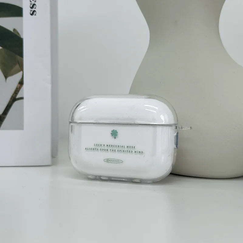 四葉草｜超輕透水晶不發黃AirPods 硬殼