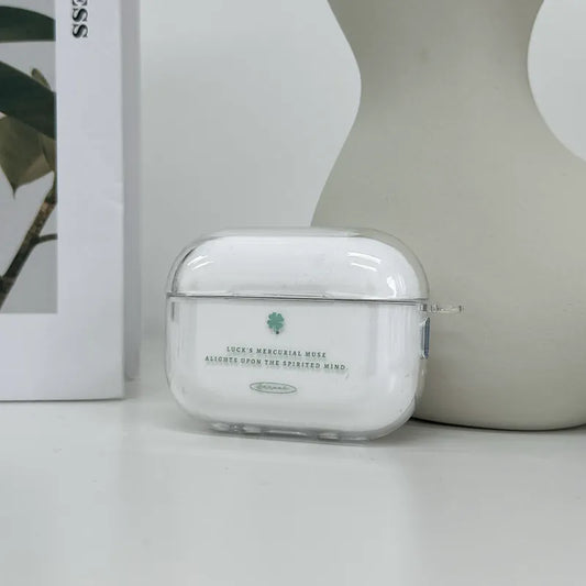 四葉草｜超輕透水晶不發黃AirPods 硬殼