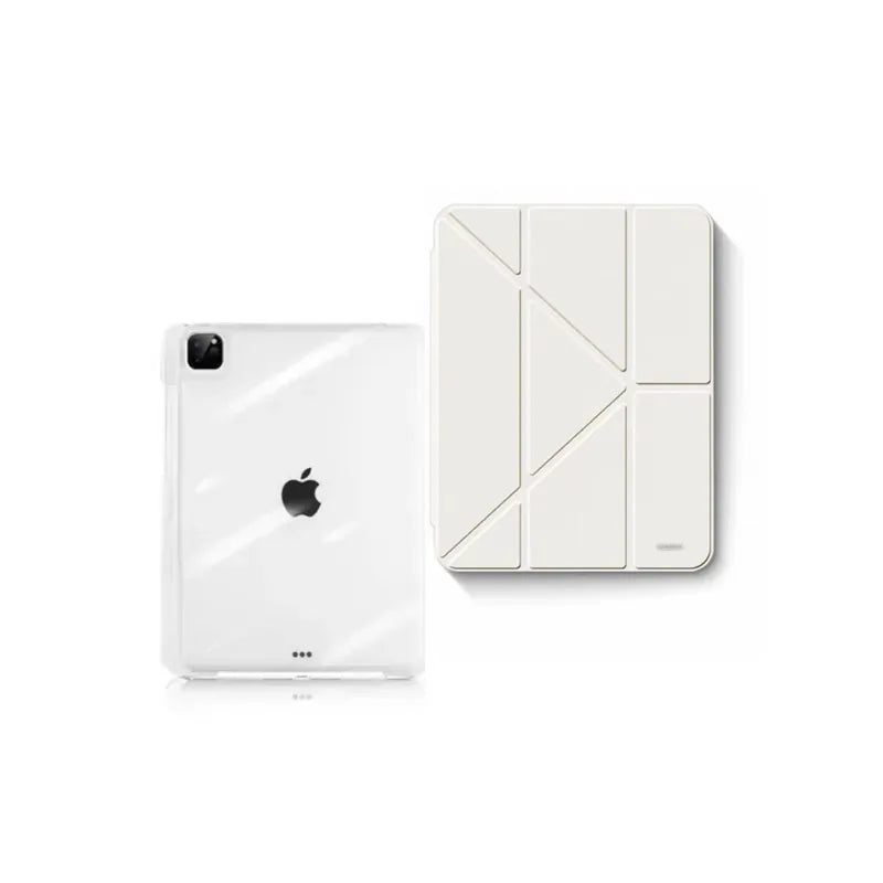 【導軌式可拆蓋】多摺式不發黃背板iPad 保護套