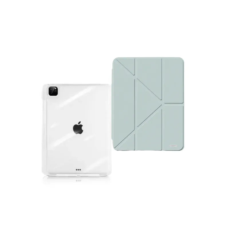【導軌式可拆蓋】多摺式不發黃背板iPad 保護套