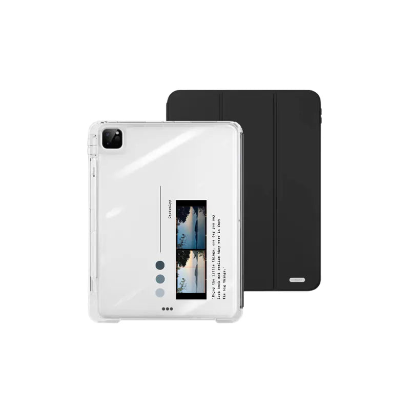 【導軌式可拆蓋】The Little Things｜黑色三摺式不發黃背板iPad 保護套