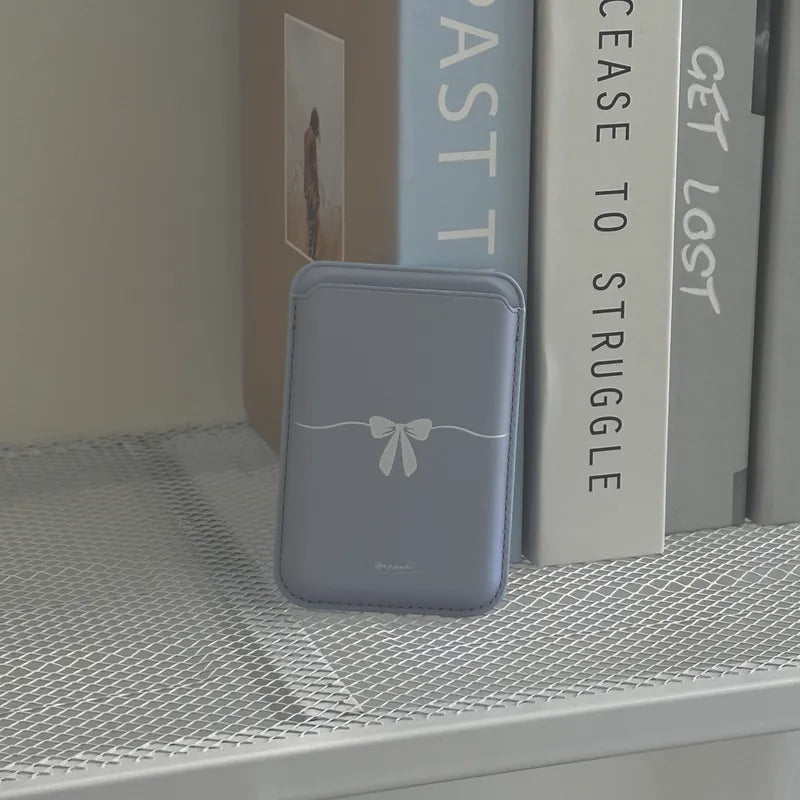 波浪蝴蝶結｜MagSafe 超強磁吸皮革卡套