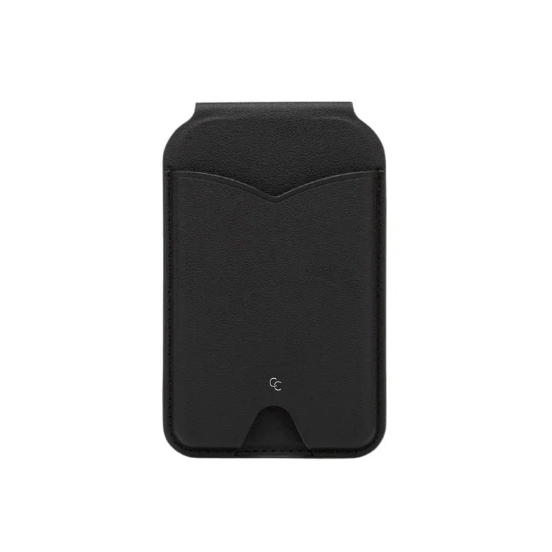 MagSafe 純色轉軸鏡子支架皮革卡套三合一